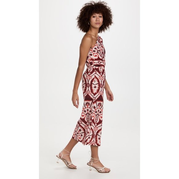 Johanna Ortiz Shells At Dusk Midi Dress in Chili Red/Ecru 0 - Picture 12 of 16